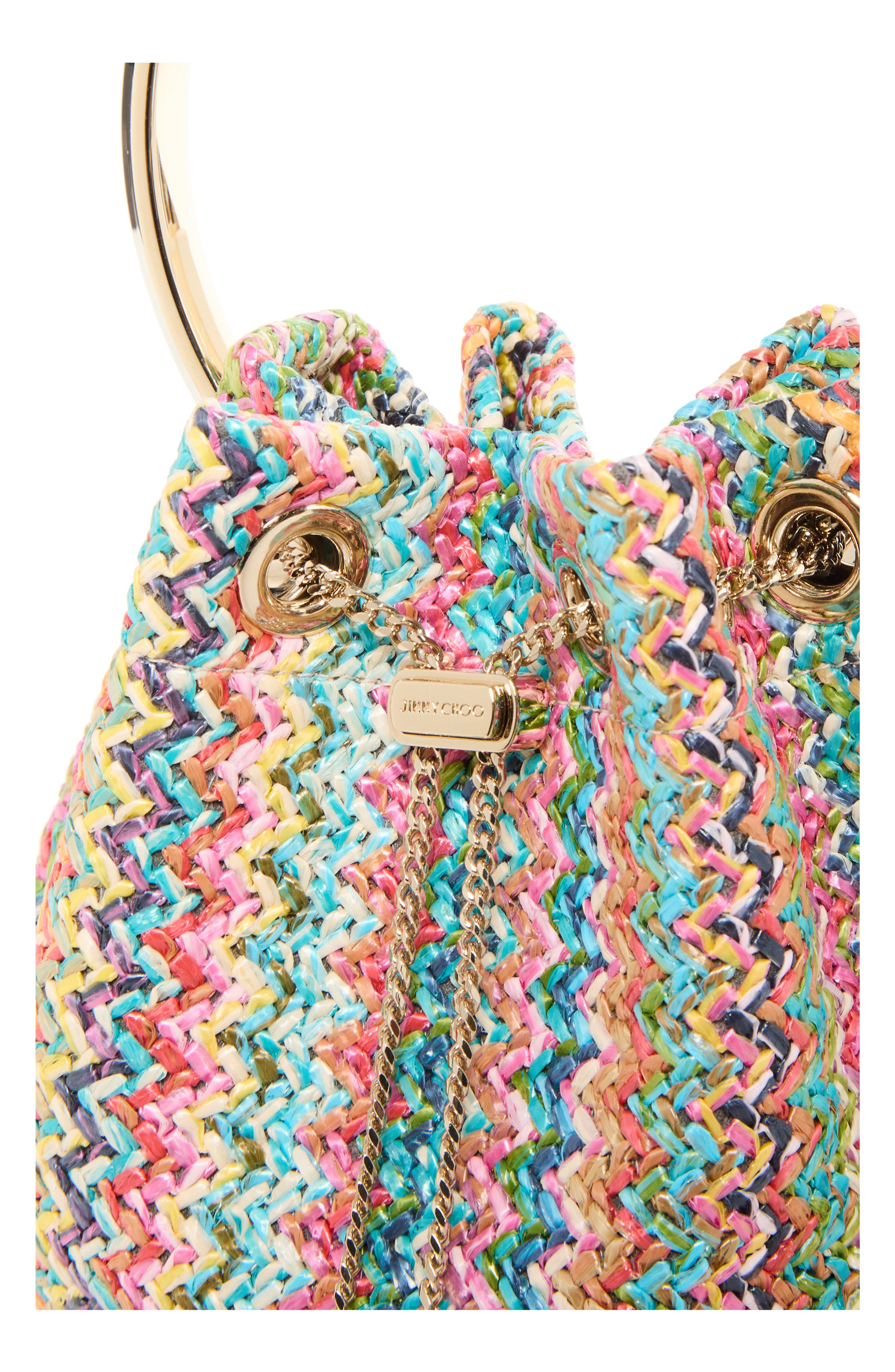 Bon Bon Woven Straw Bucket Bag, Alternate, color, MULTI/ LIGHT GOLD