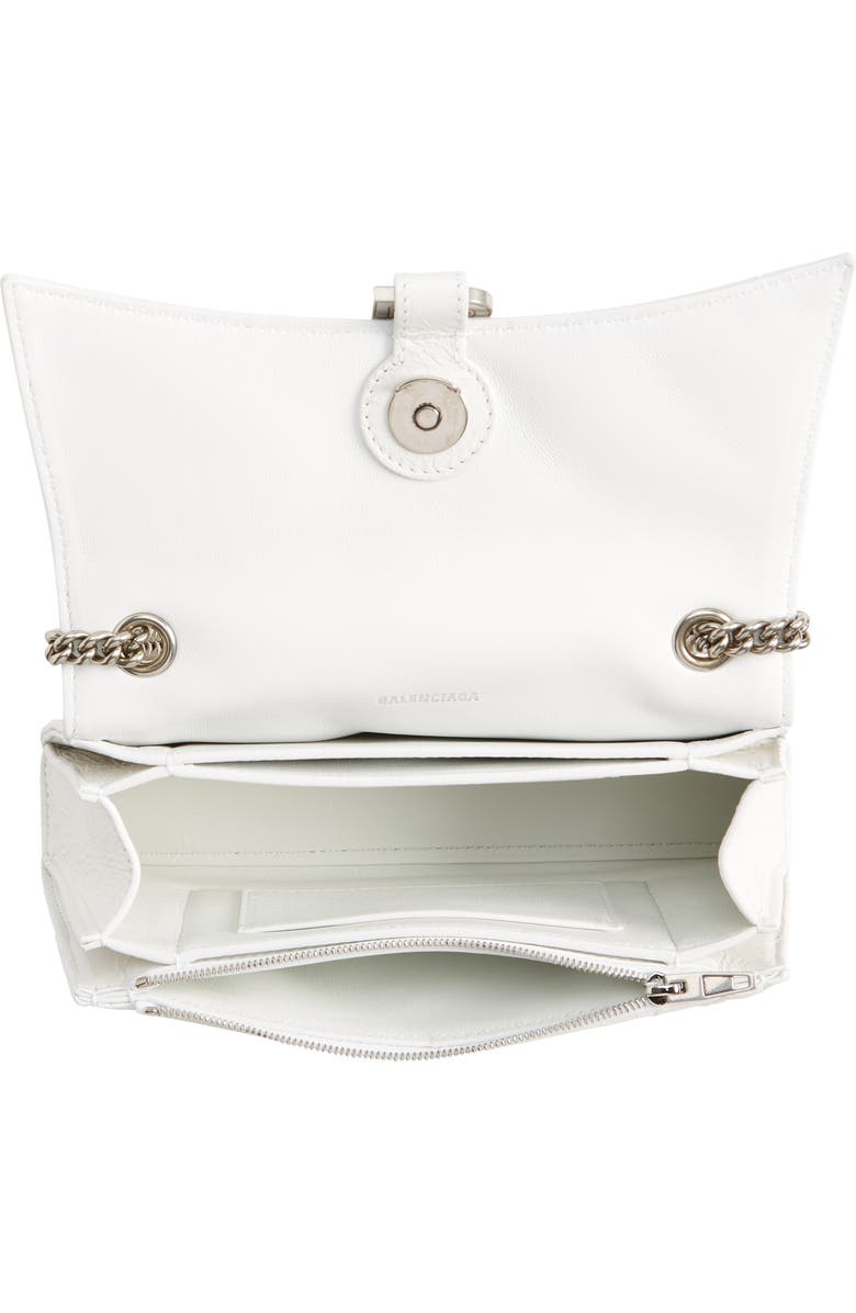 Balenciaga Crush Quilted Crinkle Leather Wallet on a Chain, Alternate, color,