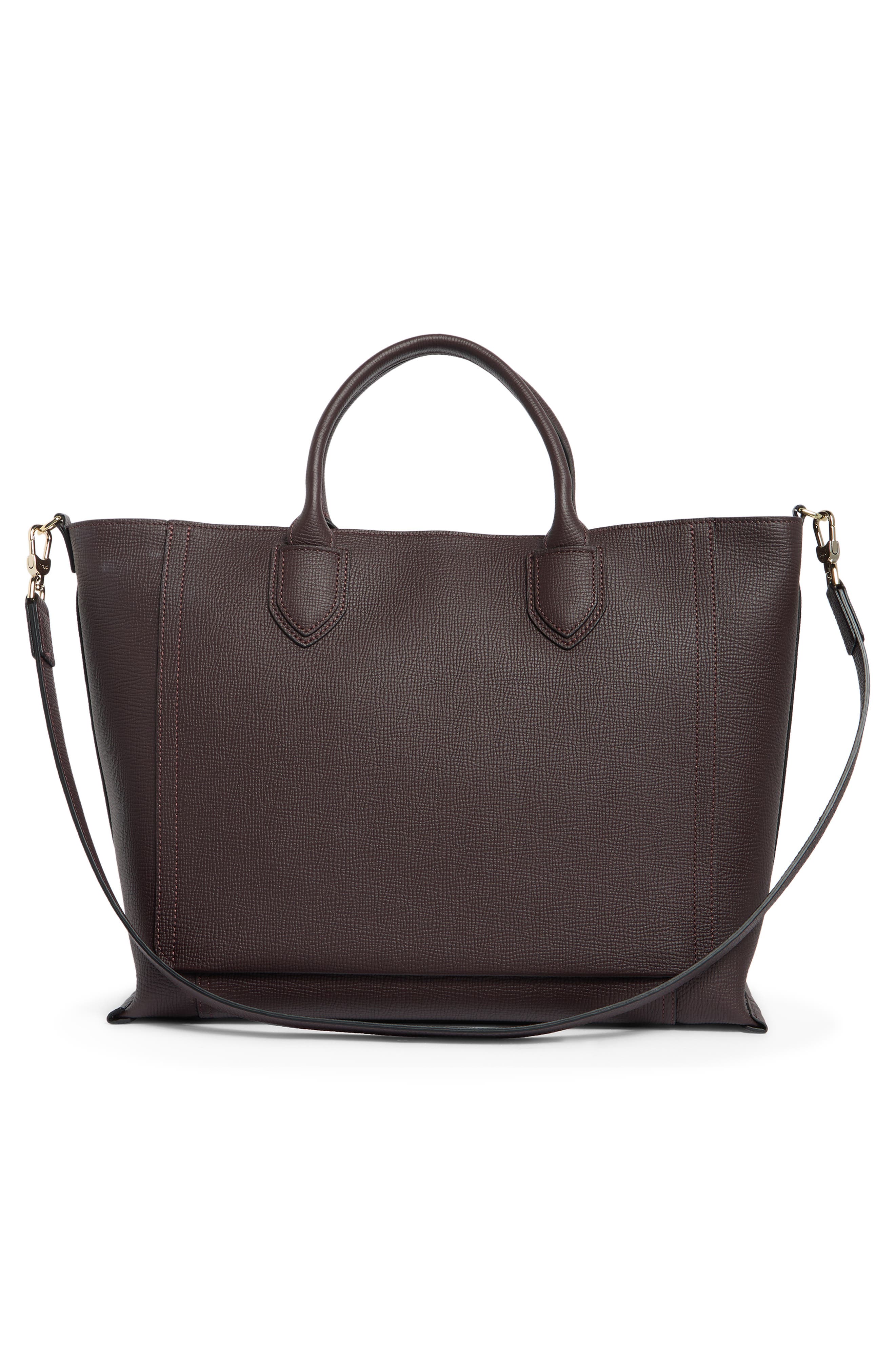 Longchamp Leather Briefcase, Alternate, color, Eggplant