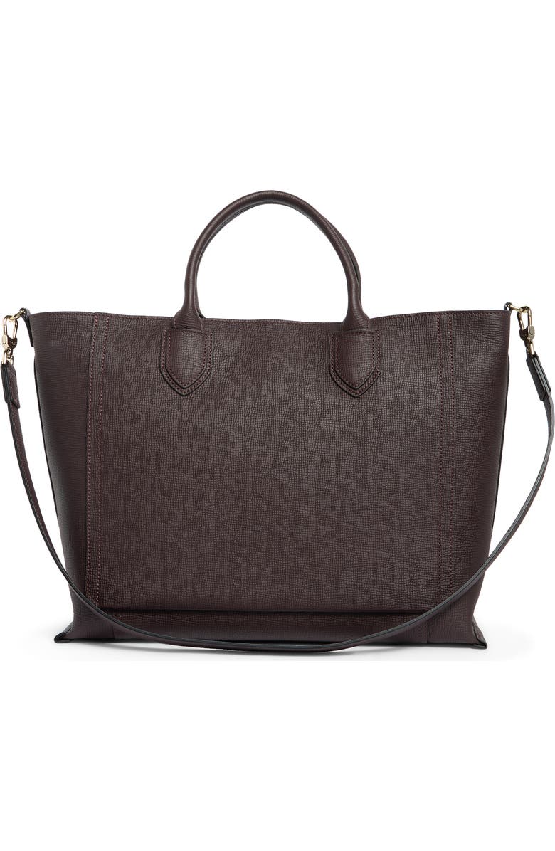 Longchamp Leather Briefcase, Alternate, color, Eggplant