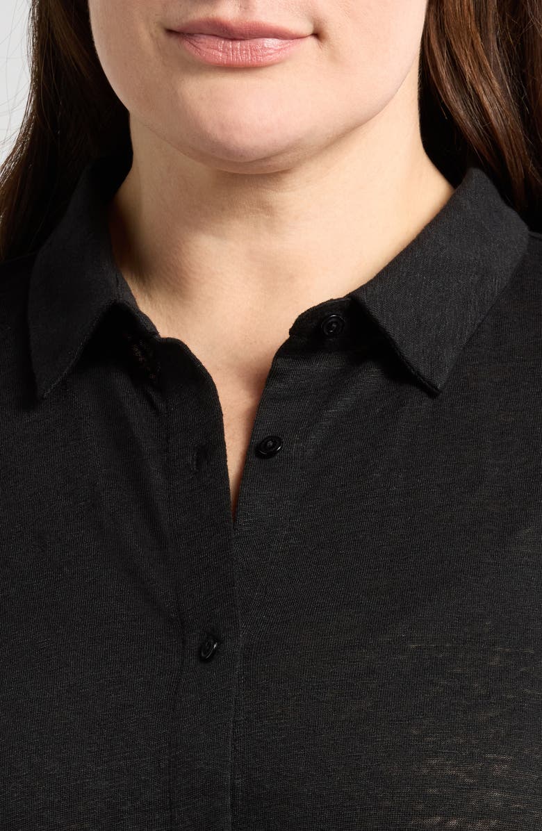 Eileen Fisher Classic Collar Organic Linen Button-Up Shirt, Alternate, color, 