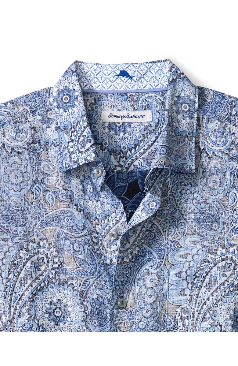 Tommy Bahama Blue Seas Medallion Paisley Print Button-Up Shirt, Alternate, color, 