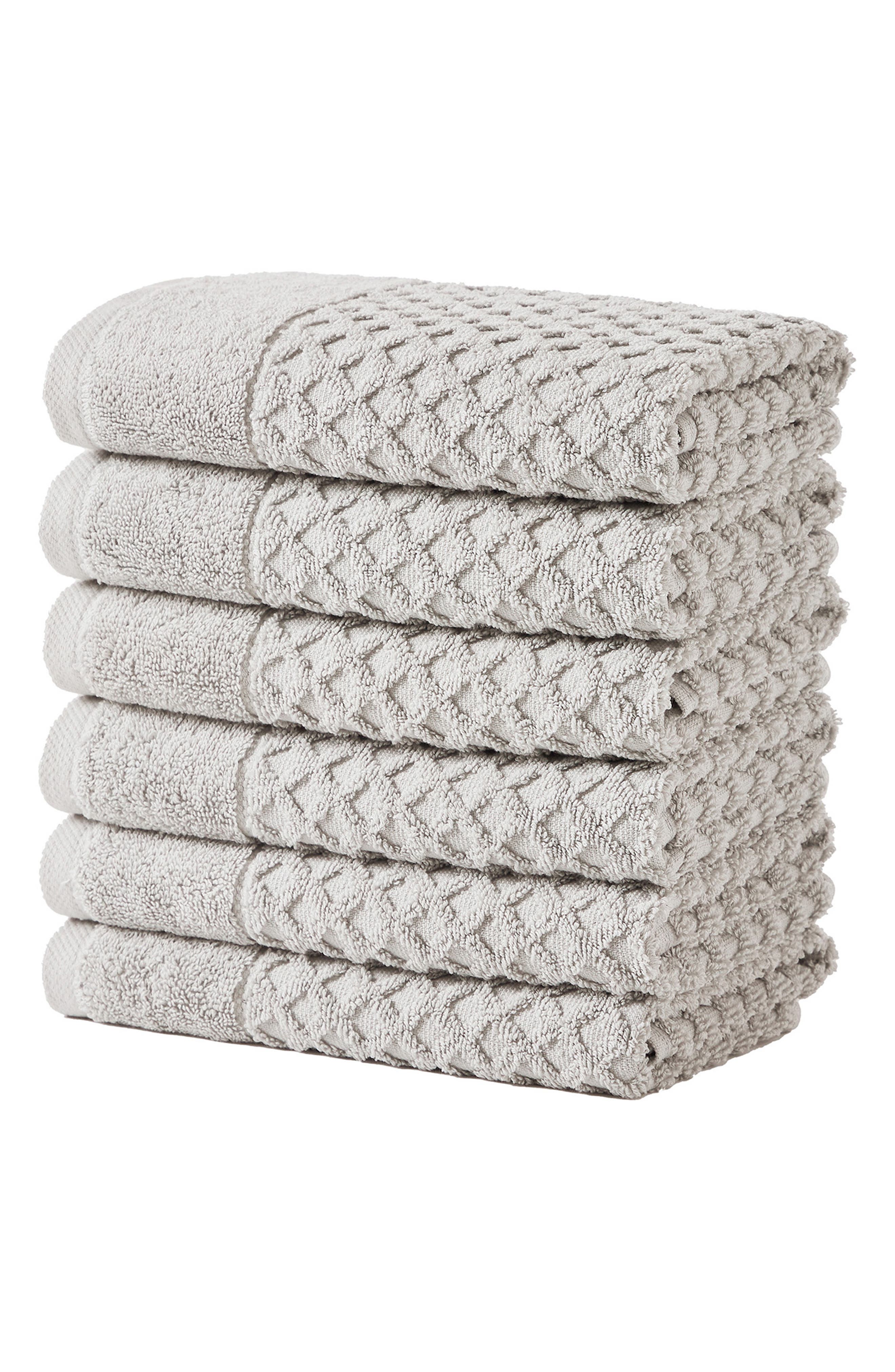Woven & Weft 6-Pack Diamond Textured Hand Towels
