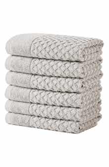 Woven & Weft 6-Pack Diamond Textured Hand Towels