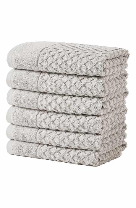 Woven & Weft Diamond Waffle Texture 6-Pack Hand Towel Set