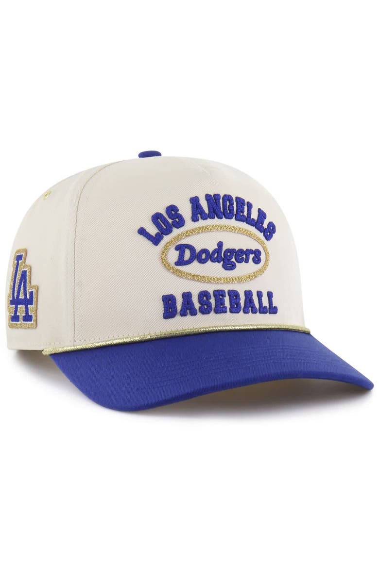 Men's '47 x Stoney Clover Lane  Natural/Royal Los Angeles Dodgers Glitter Rope Hitch Adjustable Hat, Main, color, Natural