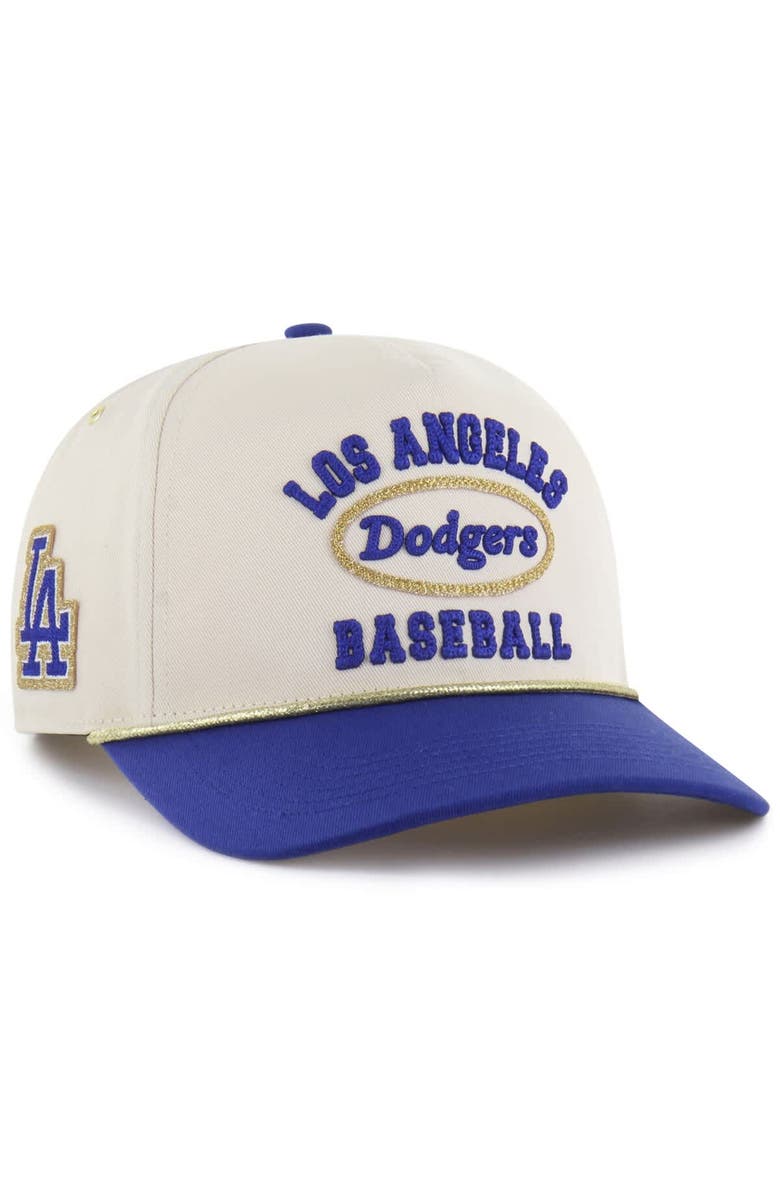 Stoney Clover Lane X '47 Men's '47 x Stoney Clover Lane Natural/Royal Los Angeles Dodgers Glitter Rope Hitch Adjustable Hat, Main, color, Natural