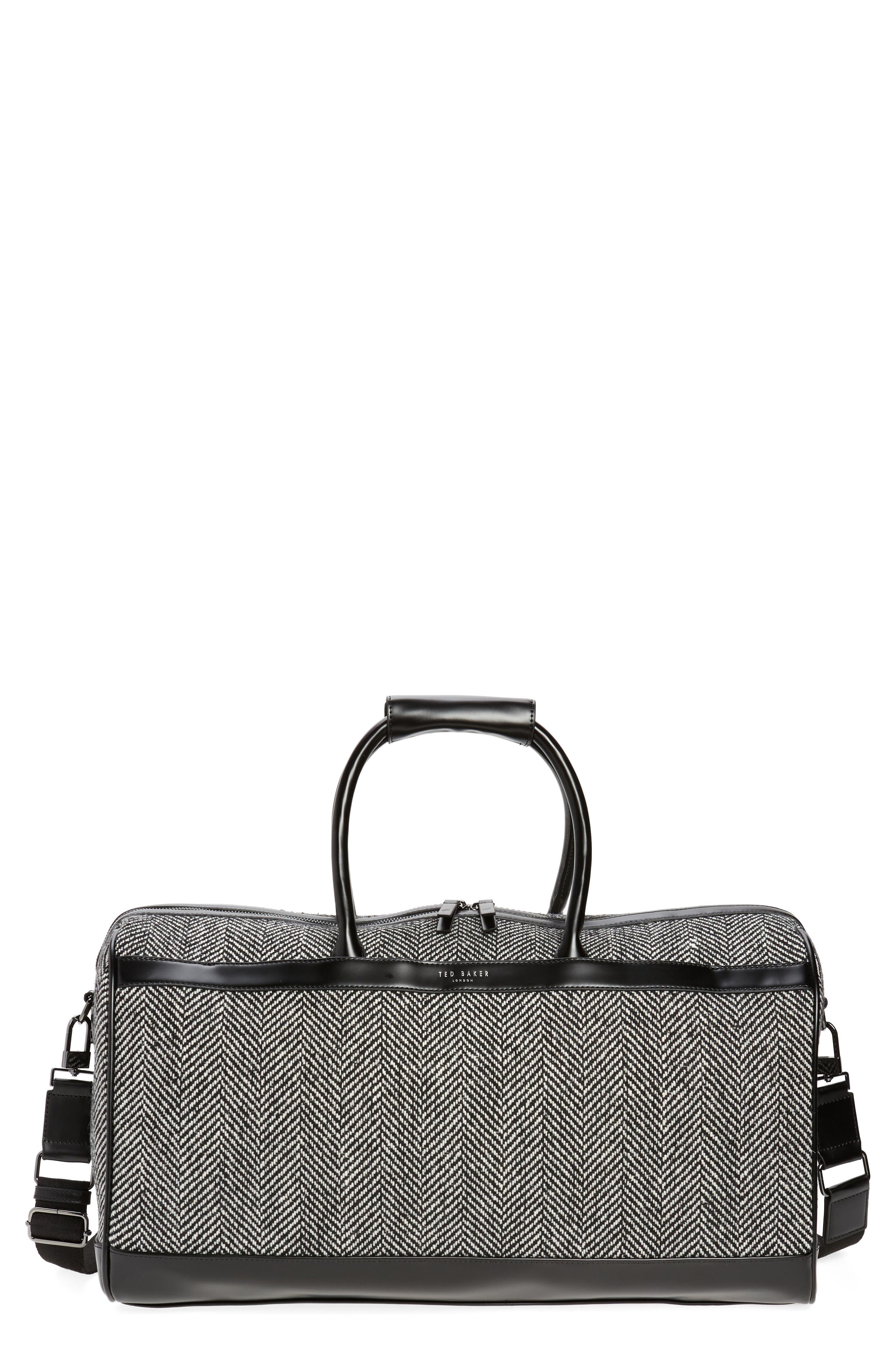 Ted Baker London Herringbone Holdall Bag, Main, color, 