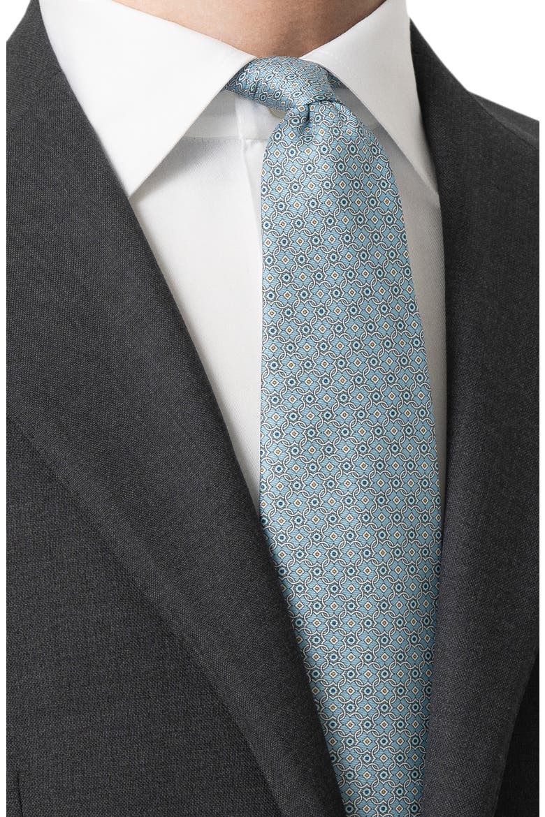 Medallion Silk Tie, Alternate, color, LIGHT BLUE