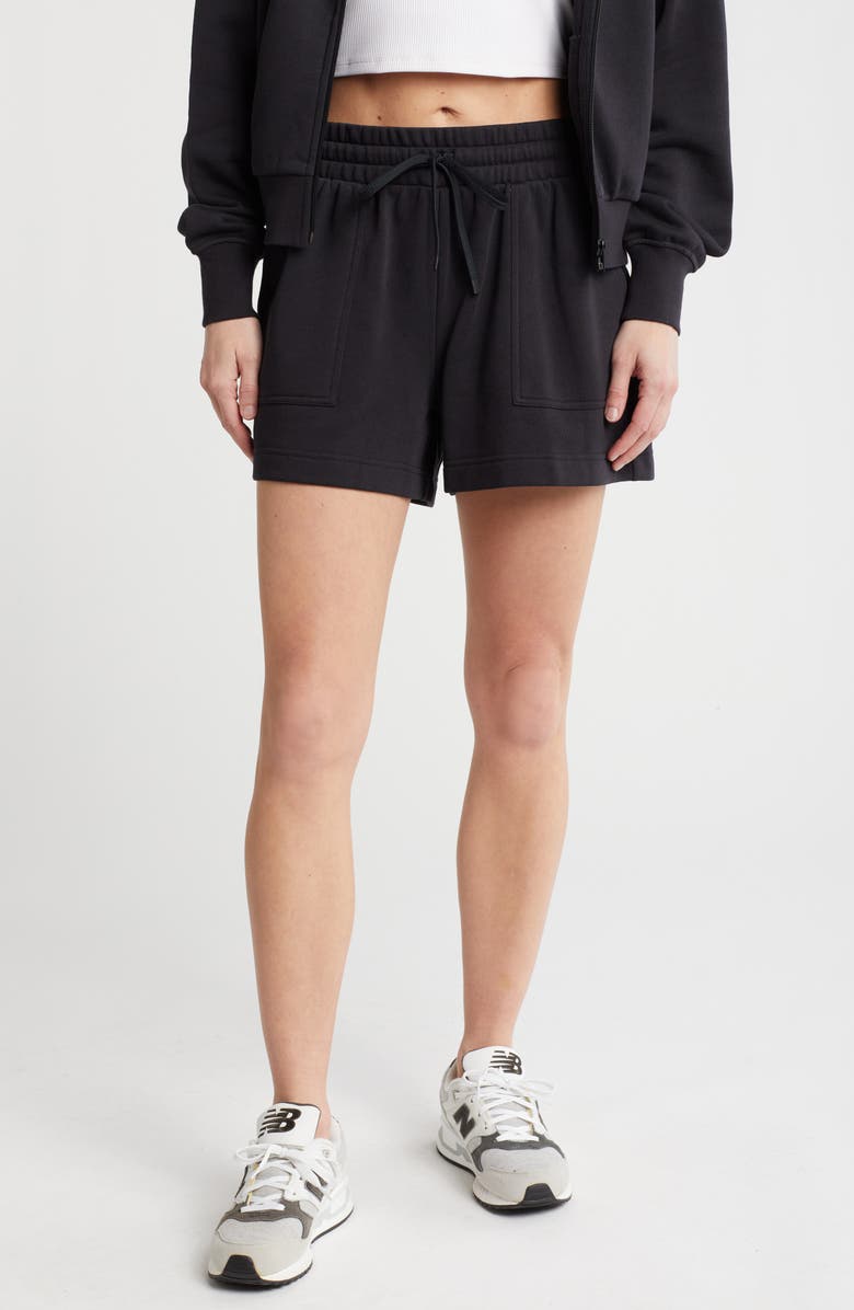 Z by Zella Level Up Terry Shorts, Main, color, Black