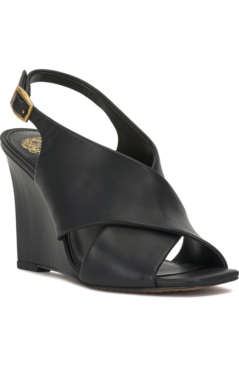 Vince Camuto Ameira Slingback Wedge Sandal, Main, color, Black