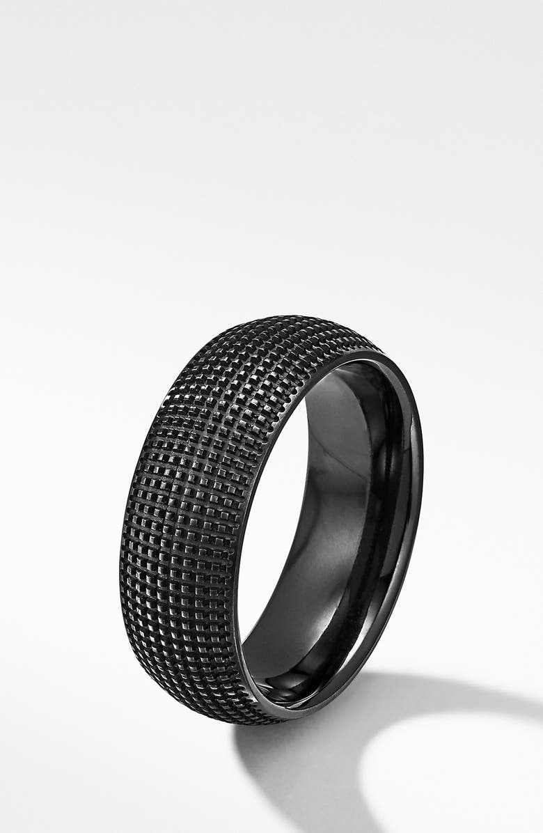 David Yurman Sky Band Ring in Black Titanium, Alternate, color,