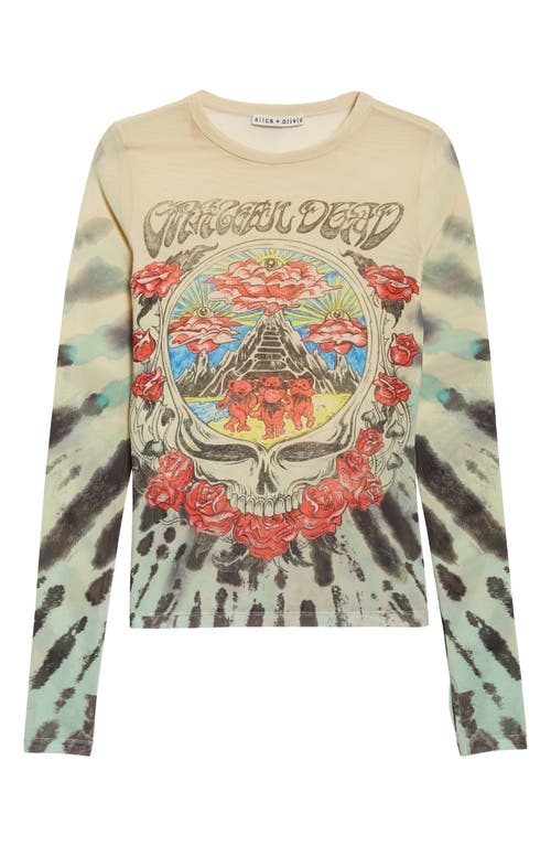 Alice And Olivia X Grateful Dead Delaina Long-sleeve Mesh Top In Multi