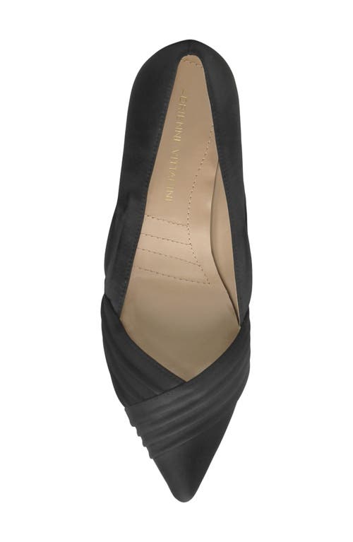 Adrienne Vittadini Sapient Pleated Kitten Heel Pump In Black Satin