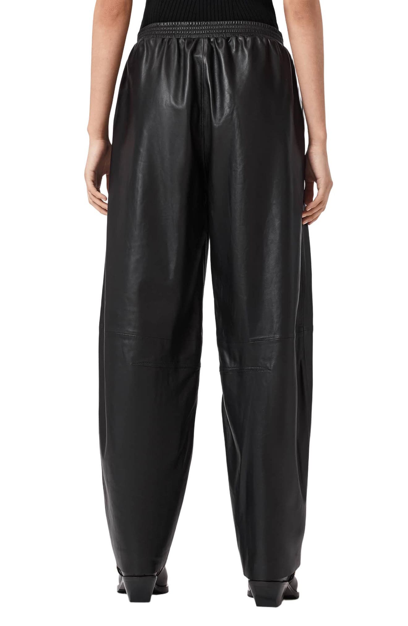 Etta Barrel Leg Leather Pants - image 2