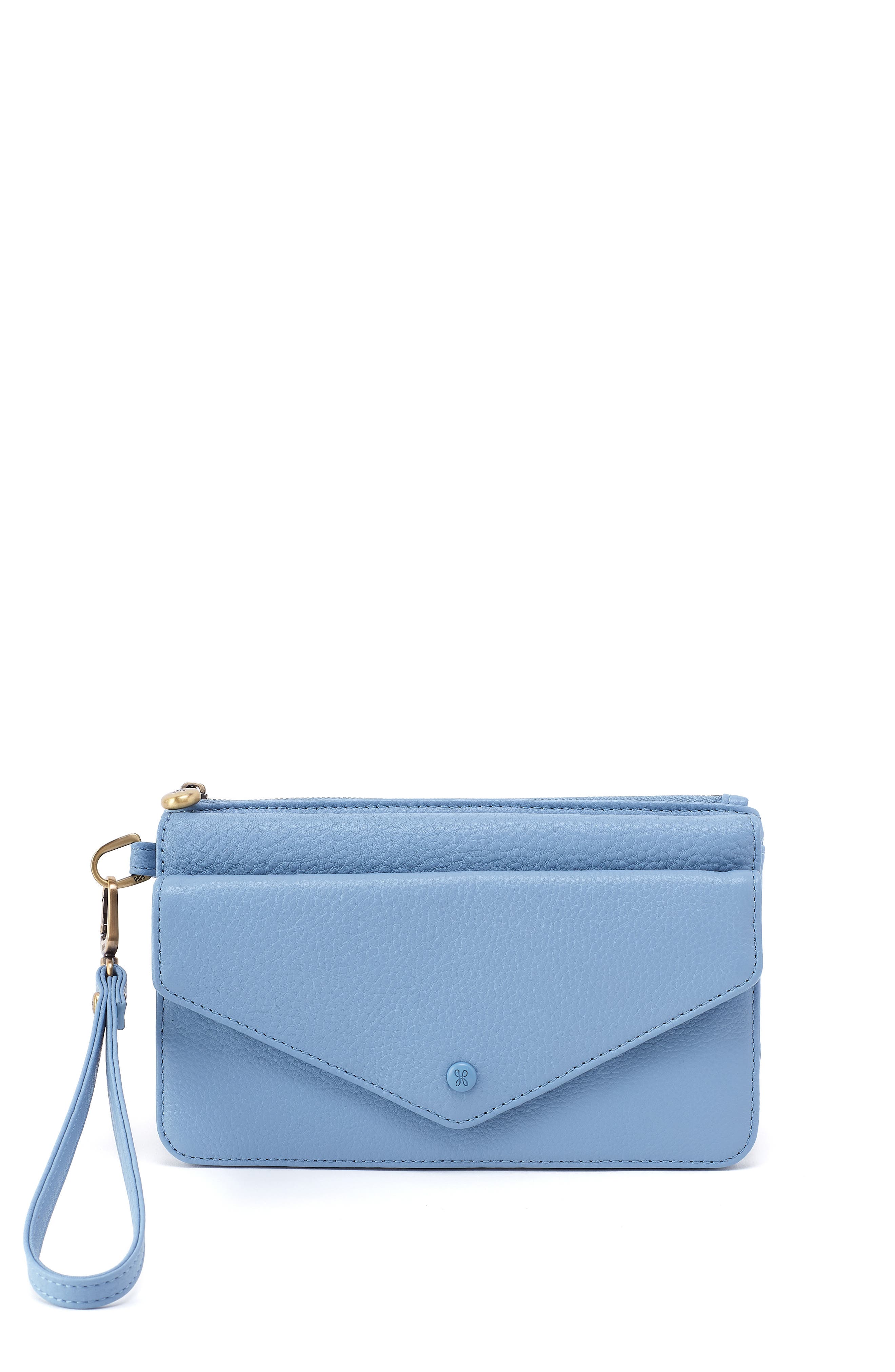 Goldie Leather Wristlet, Main, color, SEABREEZE