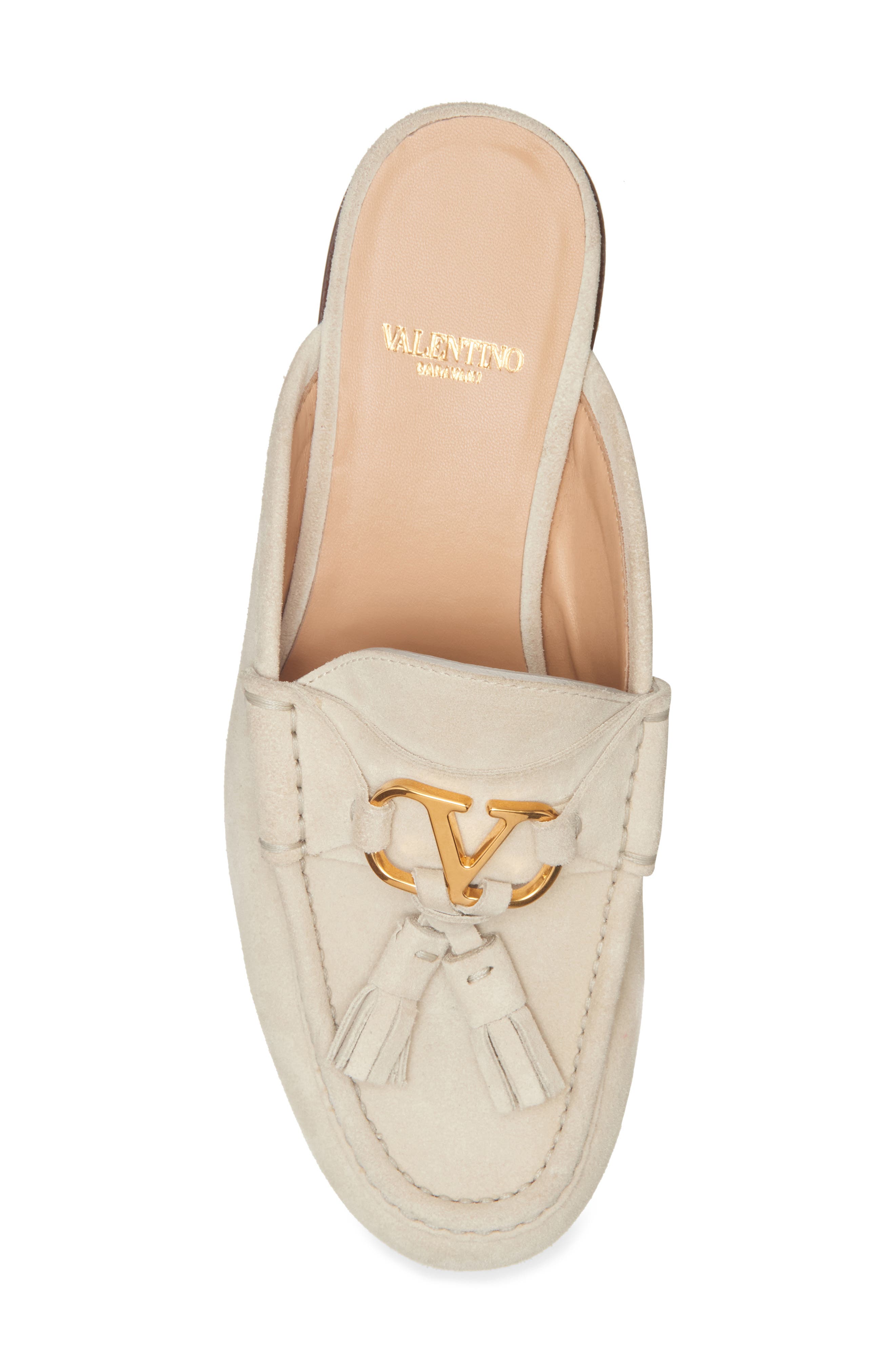 Valentino Garavani VLOGO Tassel Loafer Mule, Alternate, color, Geyser