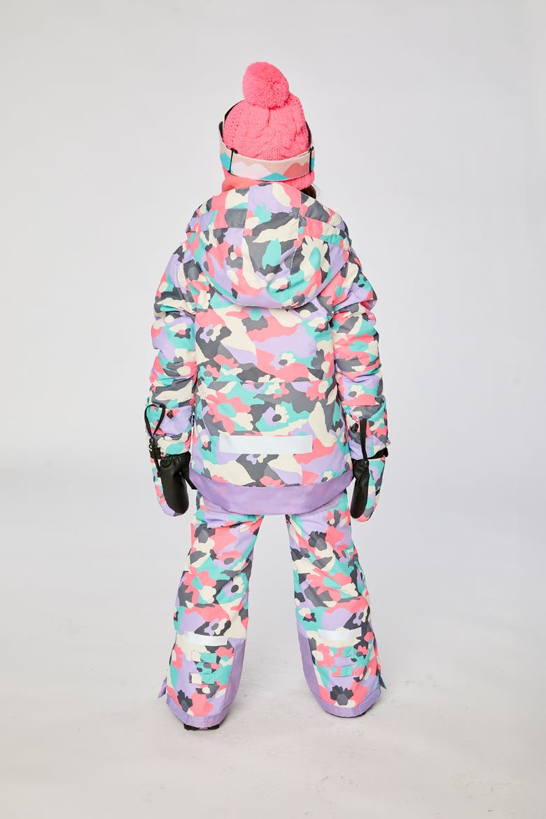 Teknik Expandable Sleeve Reinforced Jacket & Pants Two Piece Snowsuit, Alternate, color, Coral Camouflage