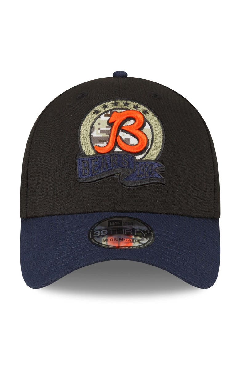 New Era Men's New Era Black/Navy Chicago Bears 2022 Salute To Service 39THIRTY Flex Hat, Alternate, color, 