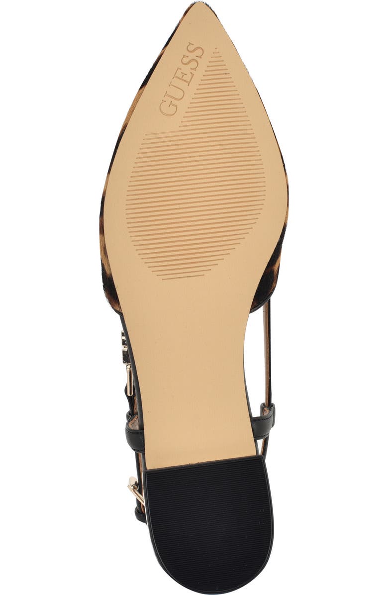 GUESS Franiely Genuine Calf Hair Pointed Toe Slingback Flat, Alternate, color,