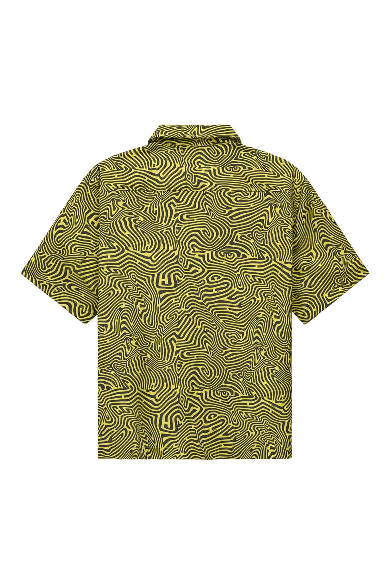 Zeno Topography Short Sleeve Zip-Up Shirt, Alternate, color, BLACK TOPOGRAPHY