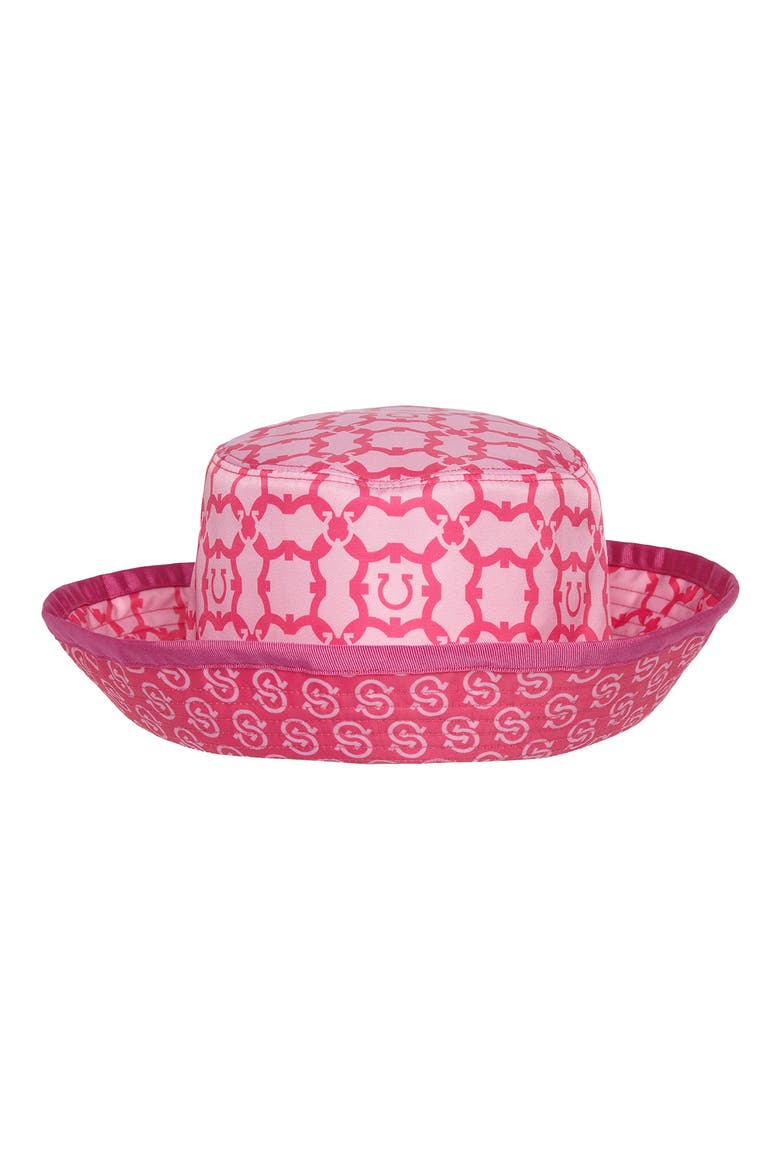 Salvatore Ferragamo Galore Logo Reversible Recycled Nylon Bucket Hat, Alternate, color, DOUBLE HOT PINK