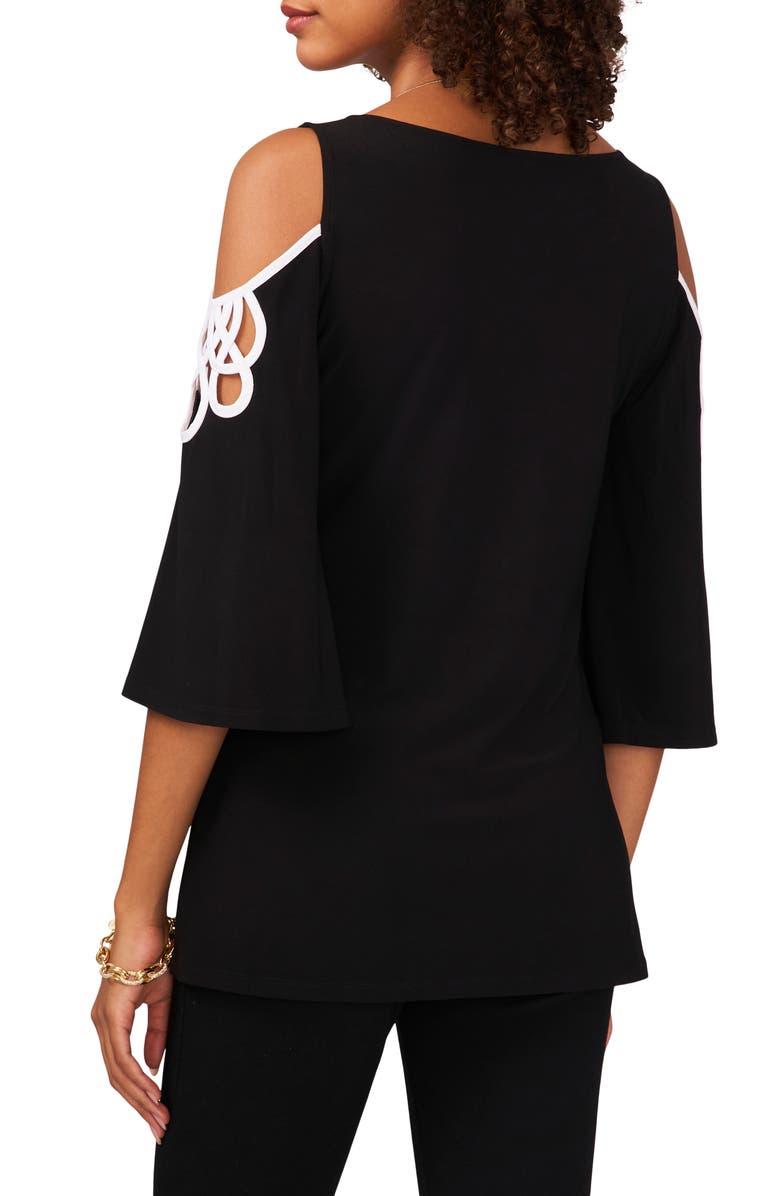 Chaus Cold Shoulder Three-Quarter Sleeve Blouse, Alternate, color,