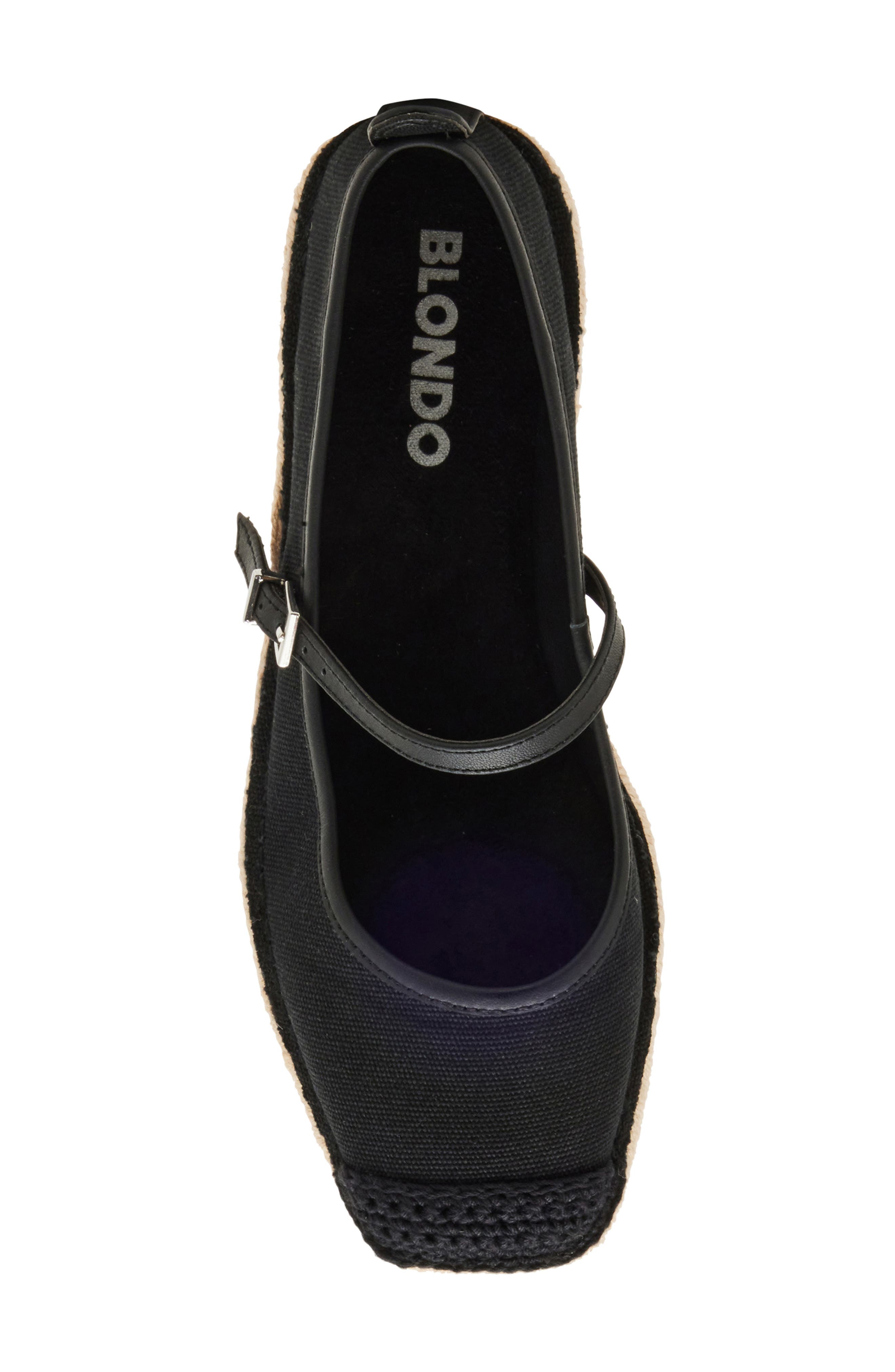 Haizley Waterproof Espadrille Mary Jane Flat, Alternate, color, BLACK FABRIC
