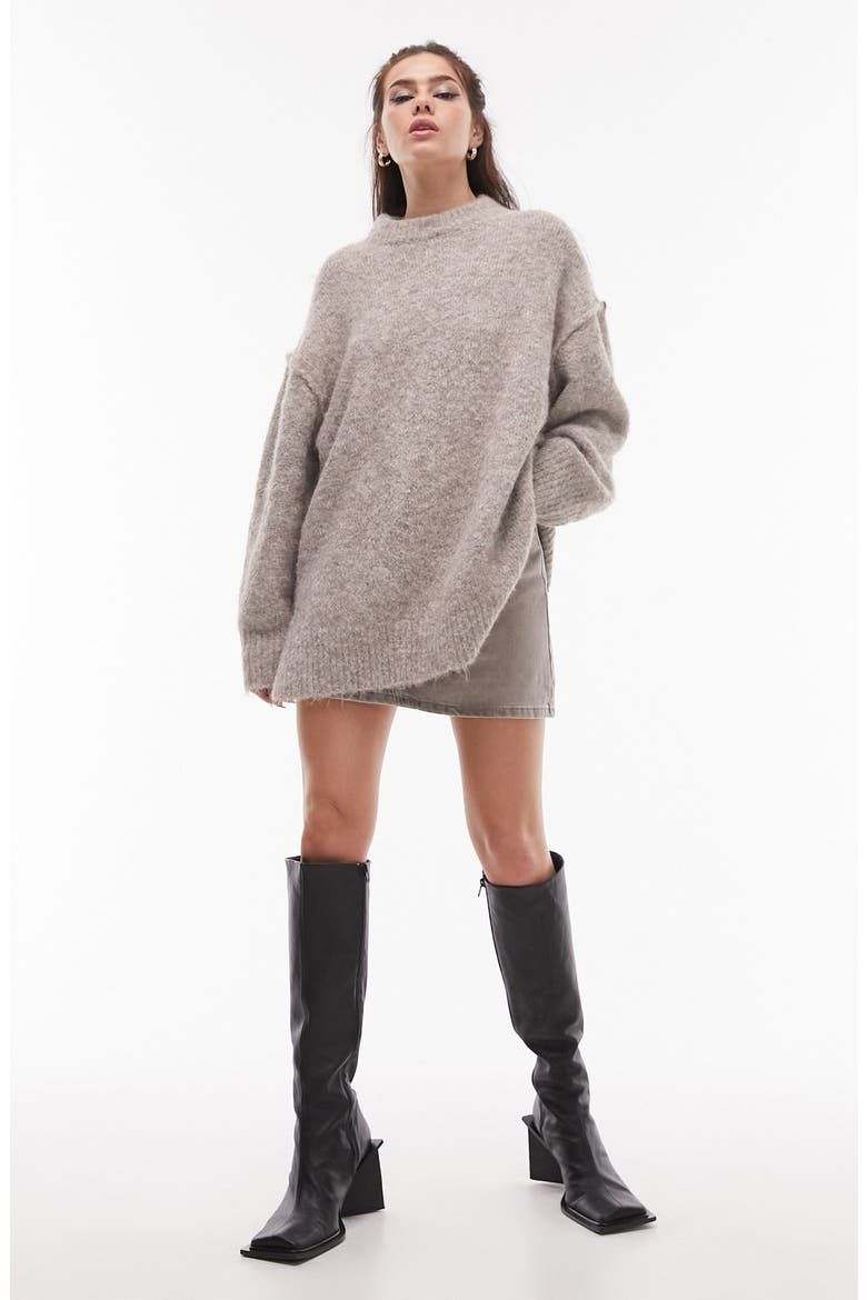 Oversize Pullover Sweater, Main, color, BROWN