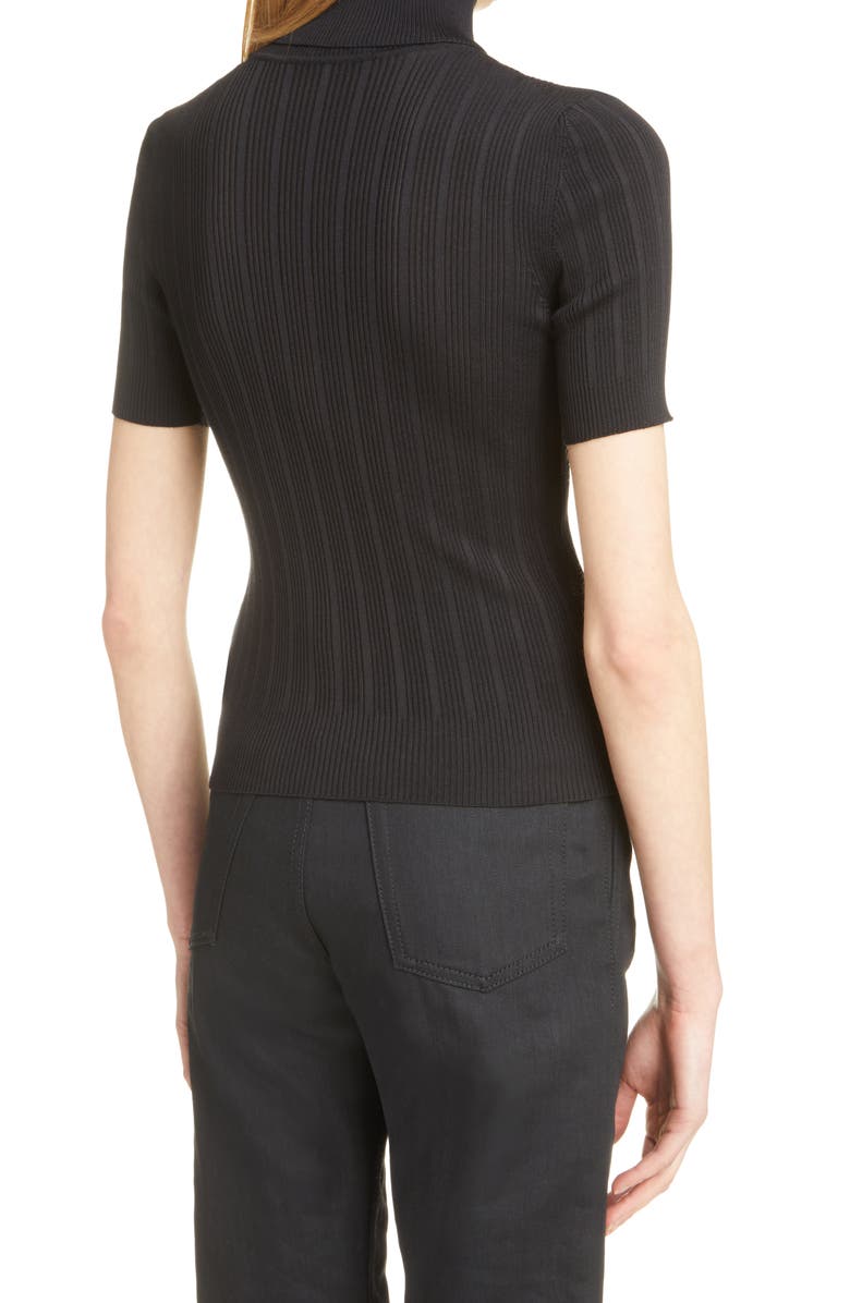 Yves Saint Laurent Silk Rib Turtleneck Sweater, Alternate, color, 