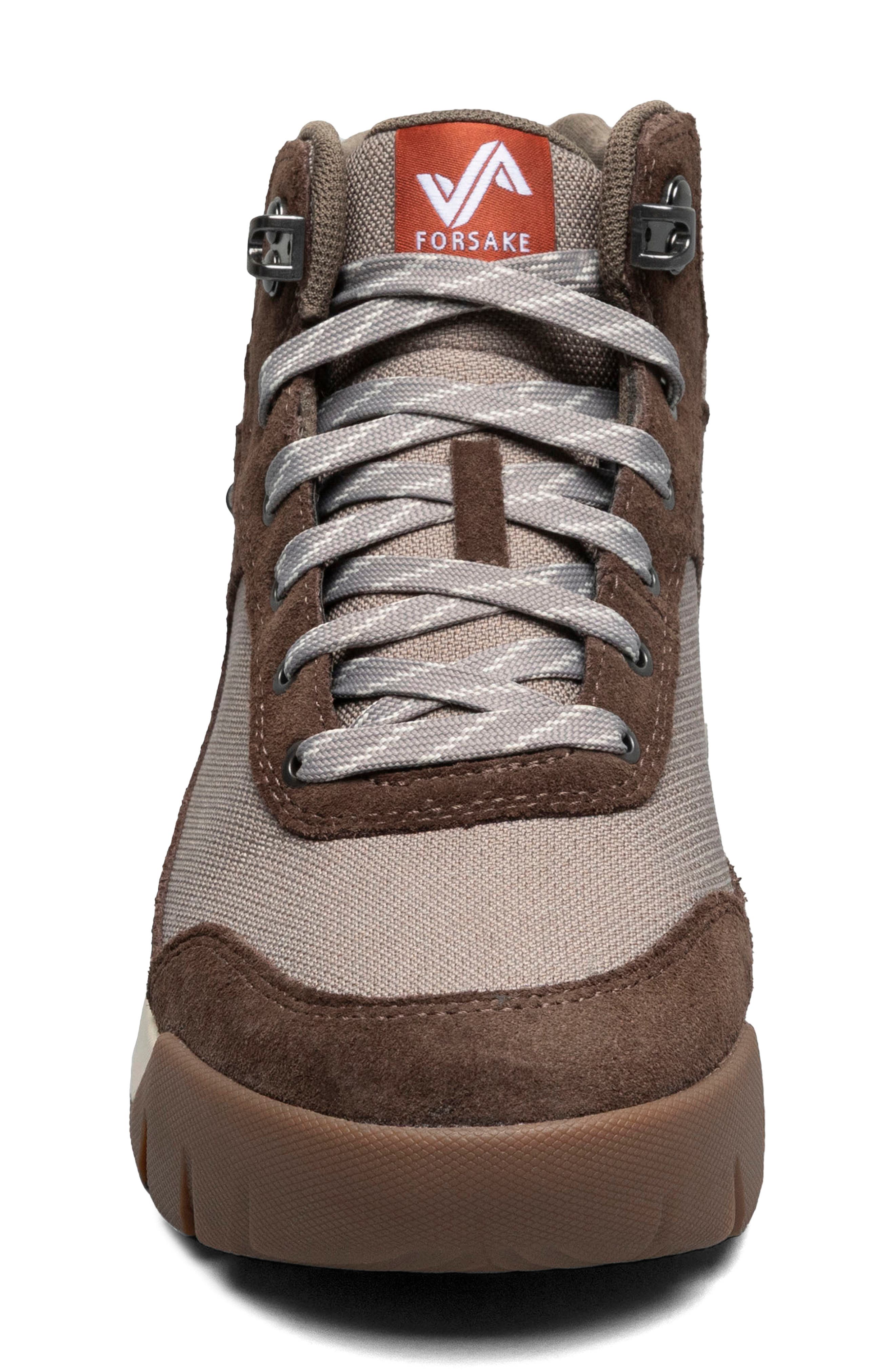 Forsake Fifteen Mid Waterproof Hiking Shoe, Alternate, color, Raisin