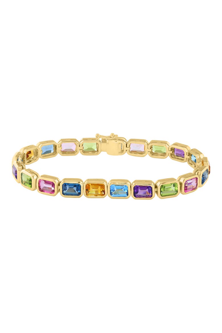 Multicolor Stone Gold Plated Silver Bracelet, Main, color, MULTI