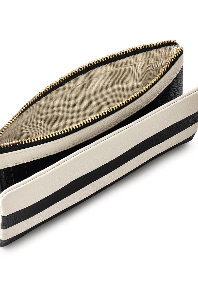Radley Bishops Lane Stripe Leather Wallet, Alternate, color, Black/ Cream