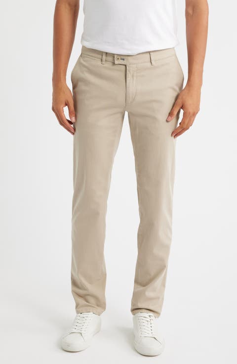 Fabio IDX Flat Front Modern Fit Cotton Blend Chinos