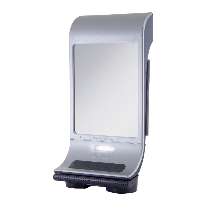 Zadro Fogless Lighted Shower Mirror with Wall Mount & Bluetooth Speaker in Silver 