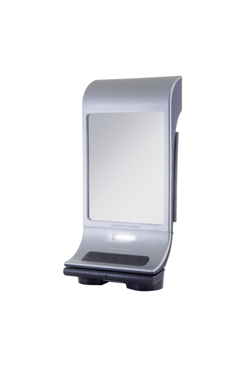 Fogless Lighted Shower Mirror with Wall Mount & Bluetooth Speaker, Main, color, Silver
