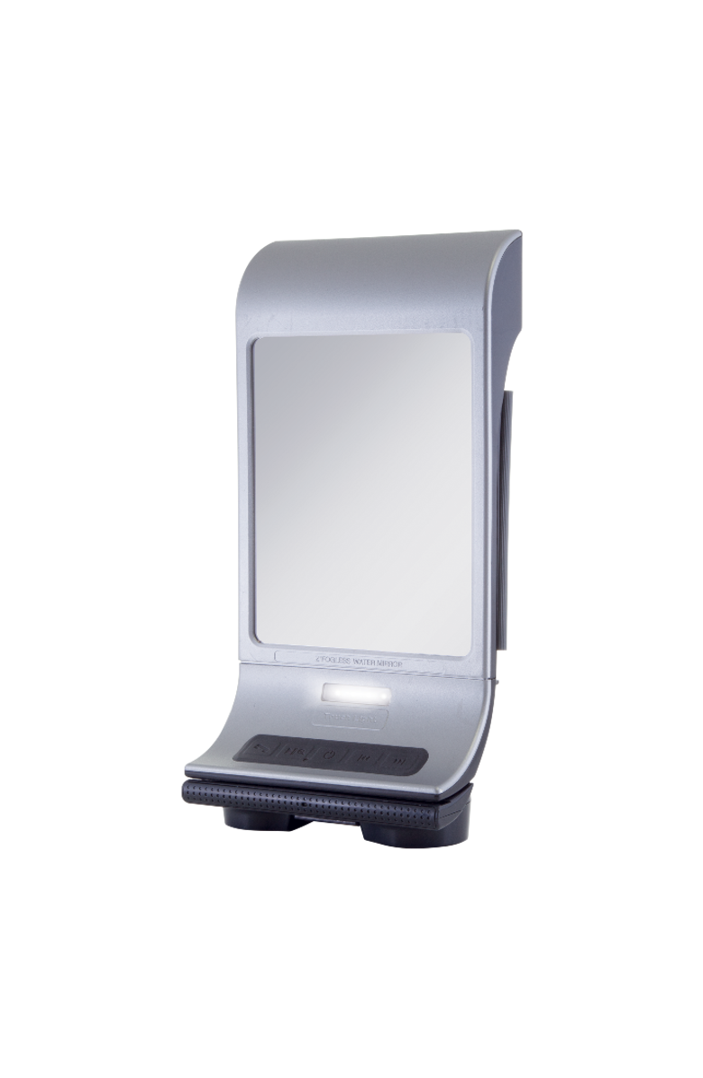 Zadro Fogless Lighted Shower Mirror with Wall Mount & Bluetooth Speaker, Main, color, Silver