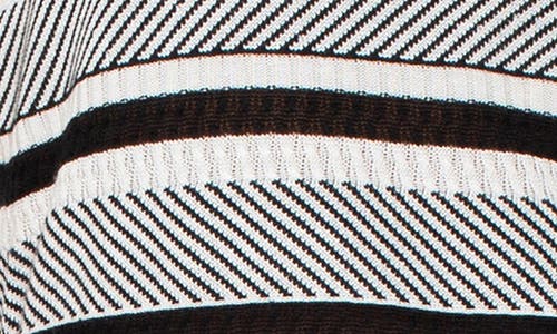 Liverpool Los Angeles Stripe Ruffle Sleeve Sweater In White/black Stripe