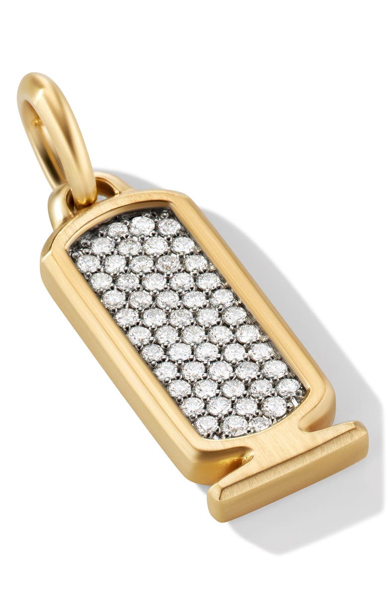 David Yurman Pavé Diamond Cartouche Amulet in 18K Yellow Gold, Alternate, color, 