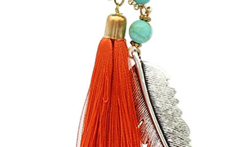 Olivia Welles Elonna Tassel Drop Necklace In Multi