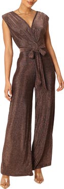 Petal & Pup Nora Metallic Wide Leg Jumpsuit