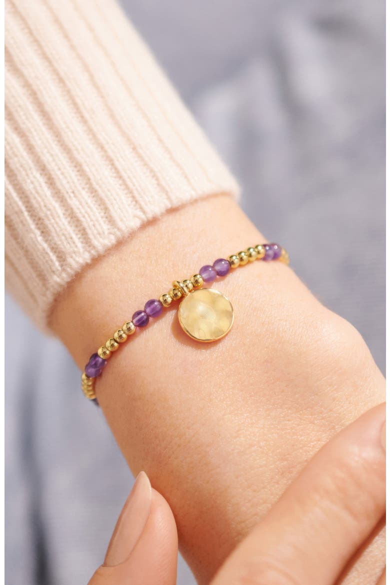Birthstone A Little Bracelet in Gold-Tone Plating, Alternate, color, February