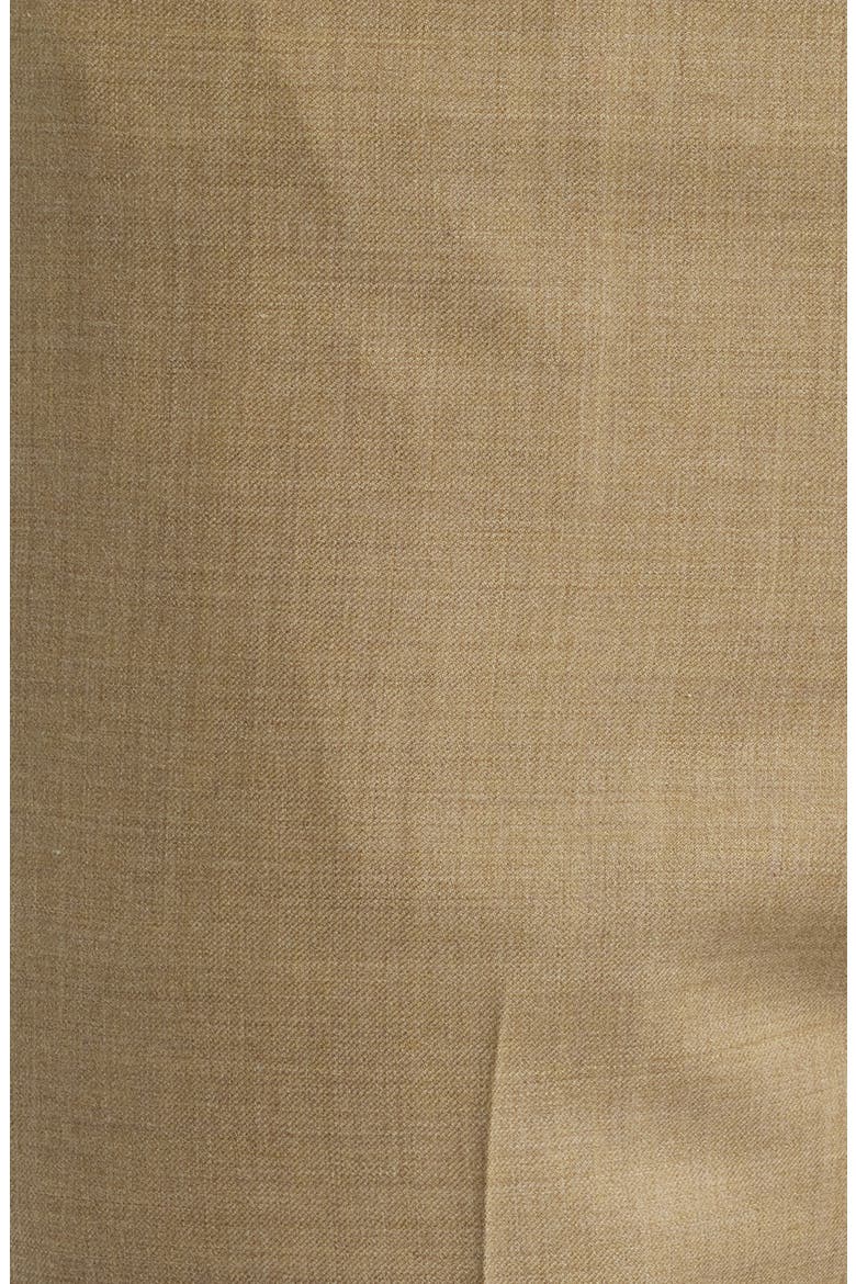 Flat Front Tan Super 120s Wool Dress Pants, Alternate, color, DARK TAN