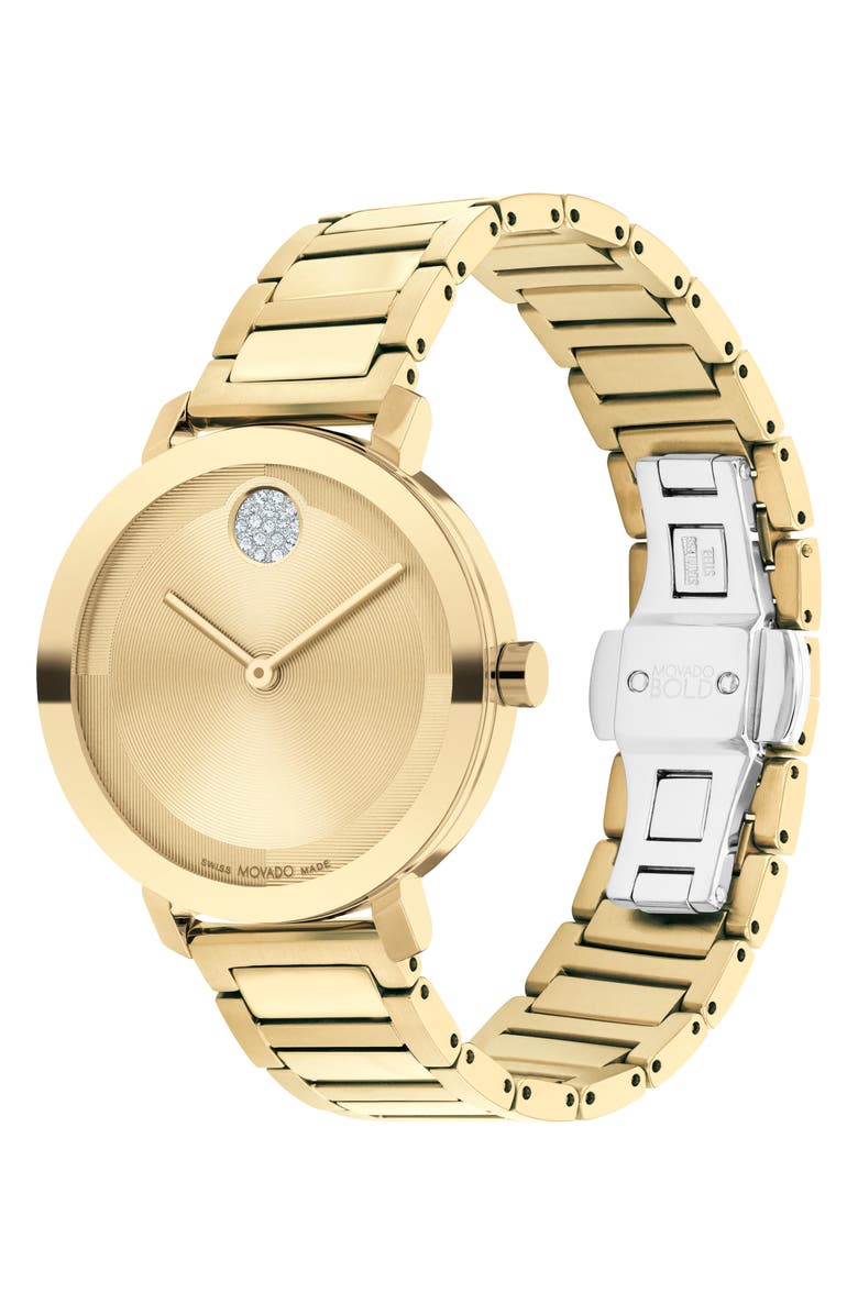 Movado Bold Evolution 2.0 Bracelet Watch, 34mm, Alternate, color, Gold
