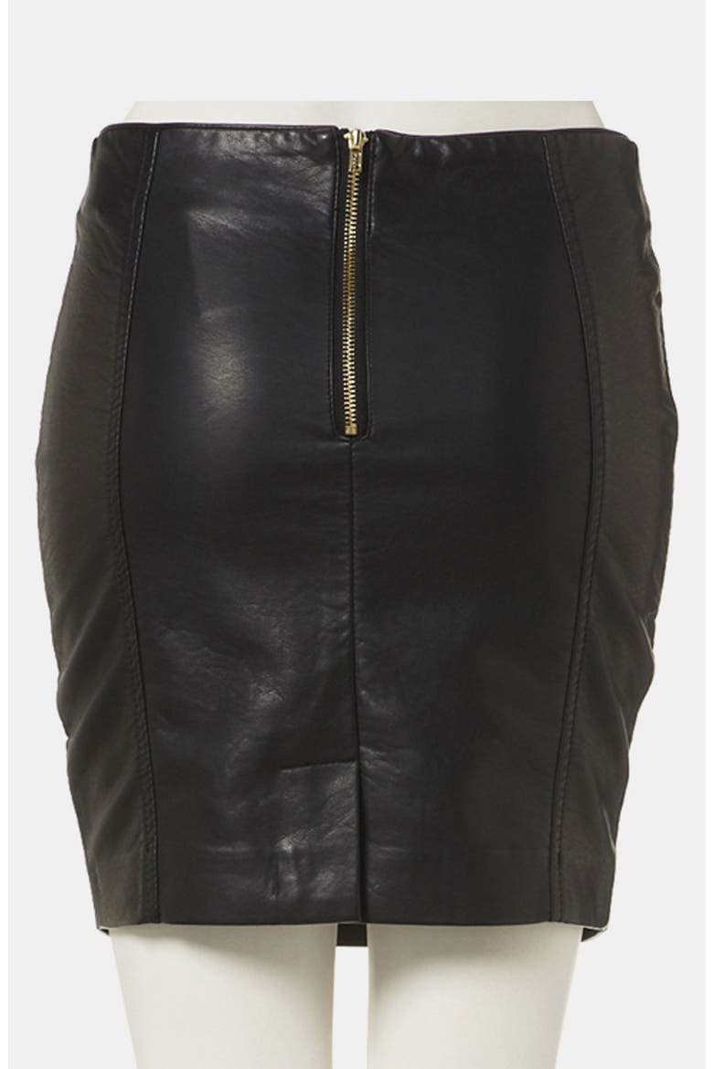Faux Leather Miniskirt, Alternate, color, BLACK