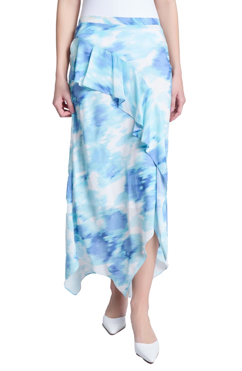 Jones New York Ruffle Handkerchief Hem Midi Skirt, Main, color, 