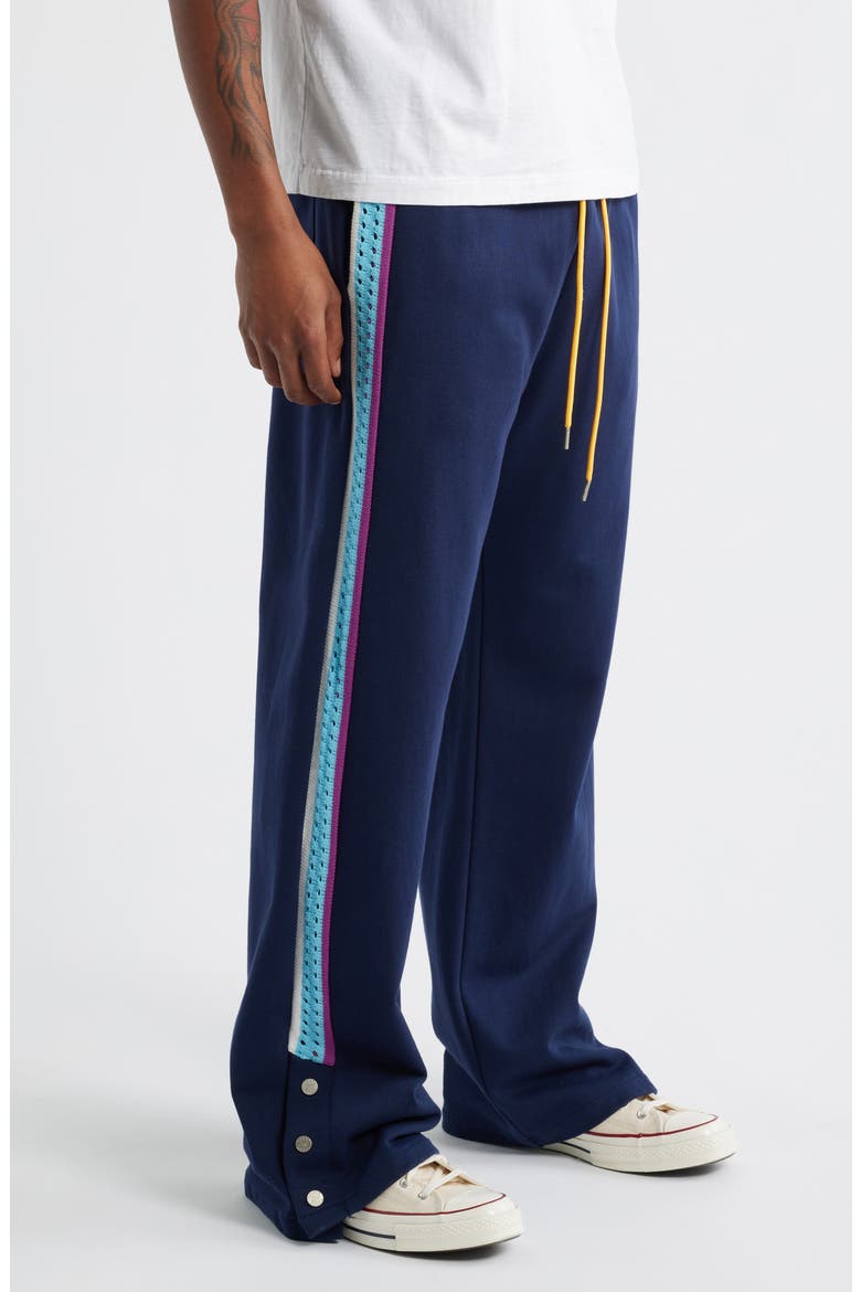 Open Stitch Side Stripe Drawstring Pants, Alternate, color, BLUE