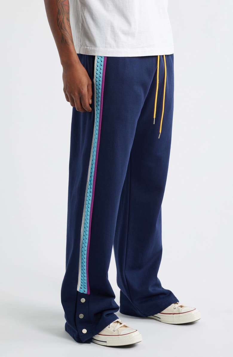 Open Stitch Side Stripe Drawstring Pants
