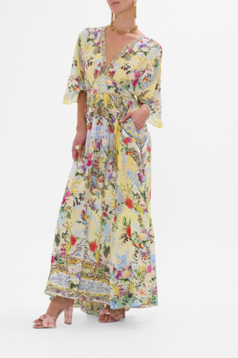 Waisted Dress With Hem Ruffle Flor Fantastica, Main, color, Flor Fantastica