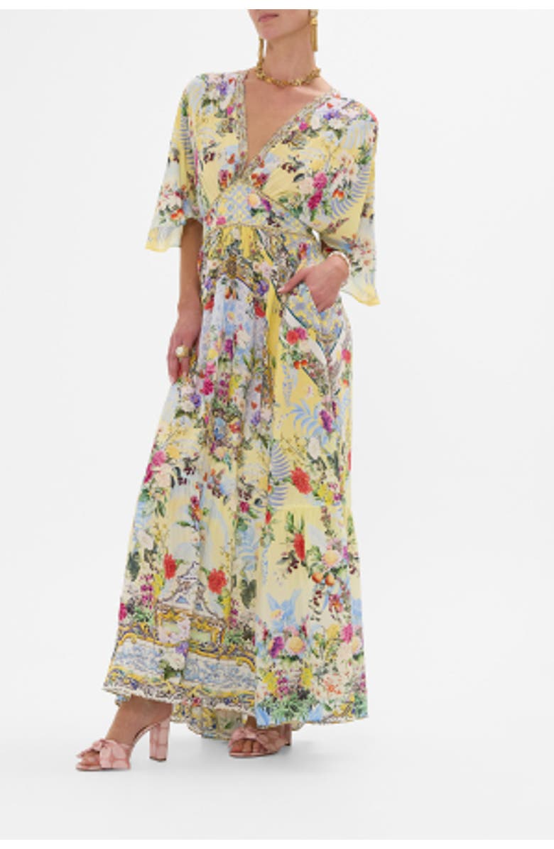 Camilla Waisted Dress With Hem Ruffle Flor Fantastica, Main, color, 